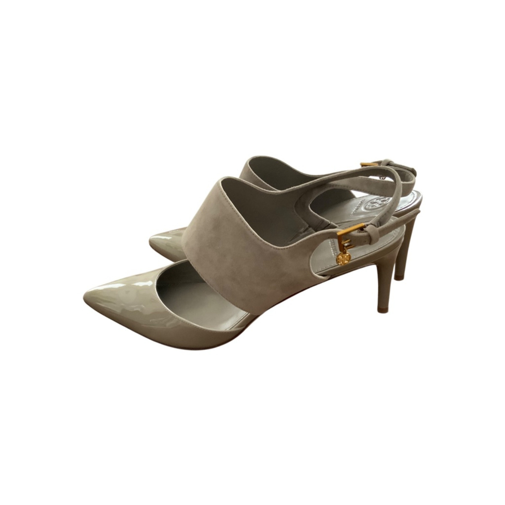 Tory Burch Ashton 65mm Leather Slingback Sandal Dust Storm 10.5 - Picture 4 of 8